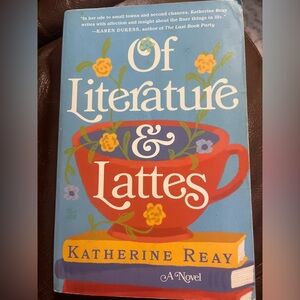 Of Literature & Lattes Paperback Book - Blue, Red, Yellow Floral Cover